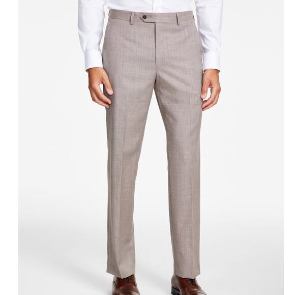 Michael Kors Men's Classic-Fit Stretch Wool-Blend Suit Pants Tan 44x32 $190 - Picture 2 of 10